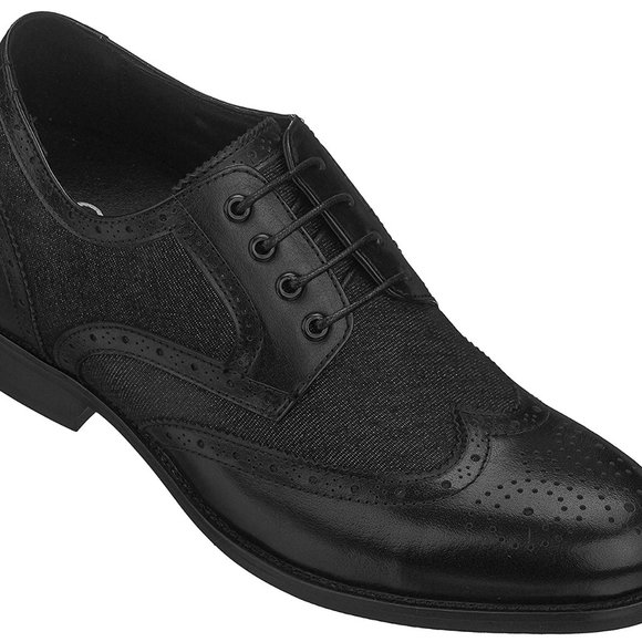 Black Leather Lace Up Wing Tip Formal Derby Oxford Dress Shoes Men\'s 13 main image 3